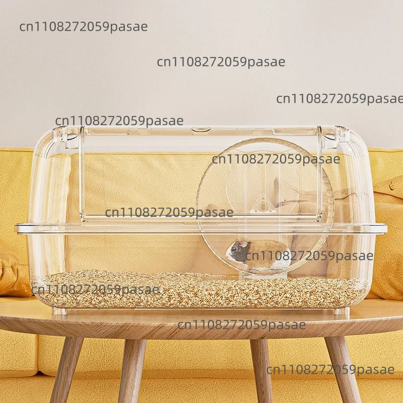 Transparent acrylic luxury villa gold hamster cage large space easy to clean, ventilated and breathable indoor use pet supplies