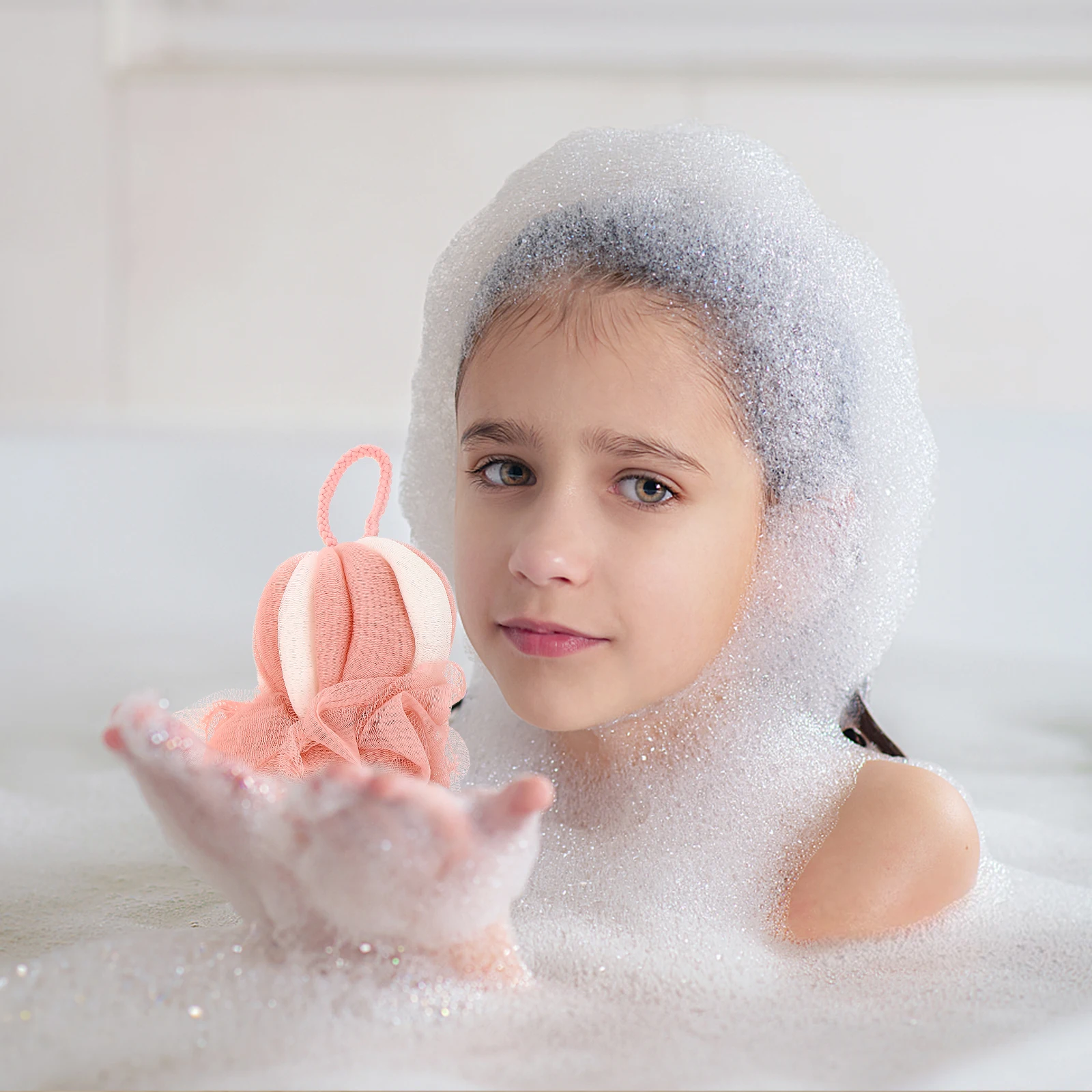 

2pcs Bath Flowers Adult Loofahs Large Balls Cartoon Foam Scrubber Bathroom Bathing Balls Shower Flowers Relax Enjoy