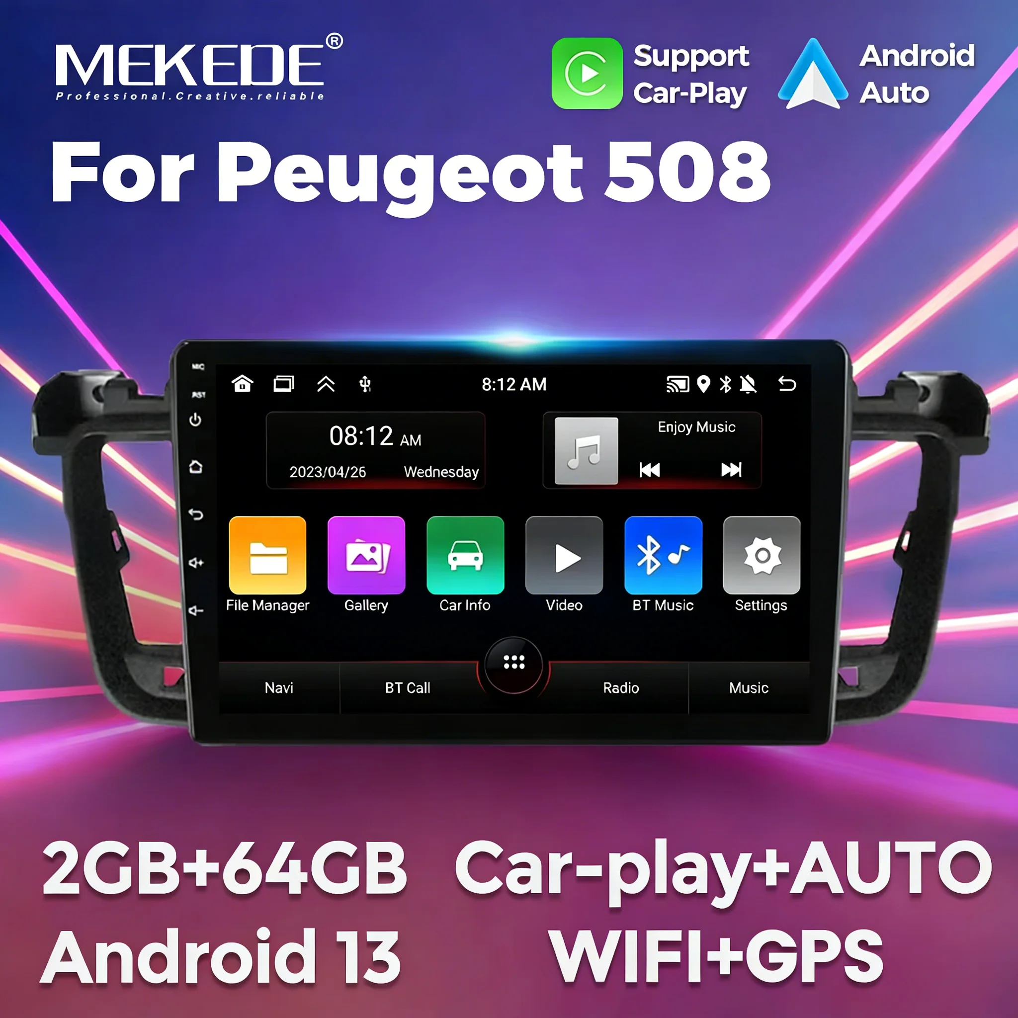 

MEKEDE WIFI Audio for Peugeot 508 1 2011 2012 2013 2014 2015 2016 2018 Car Radio Multimedia Video Player Carplay Auto Head Unit