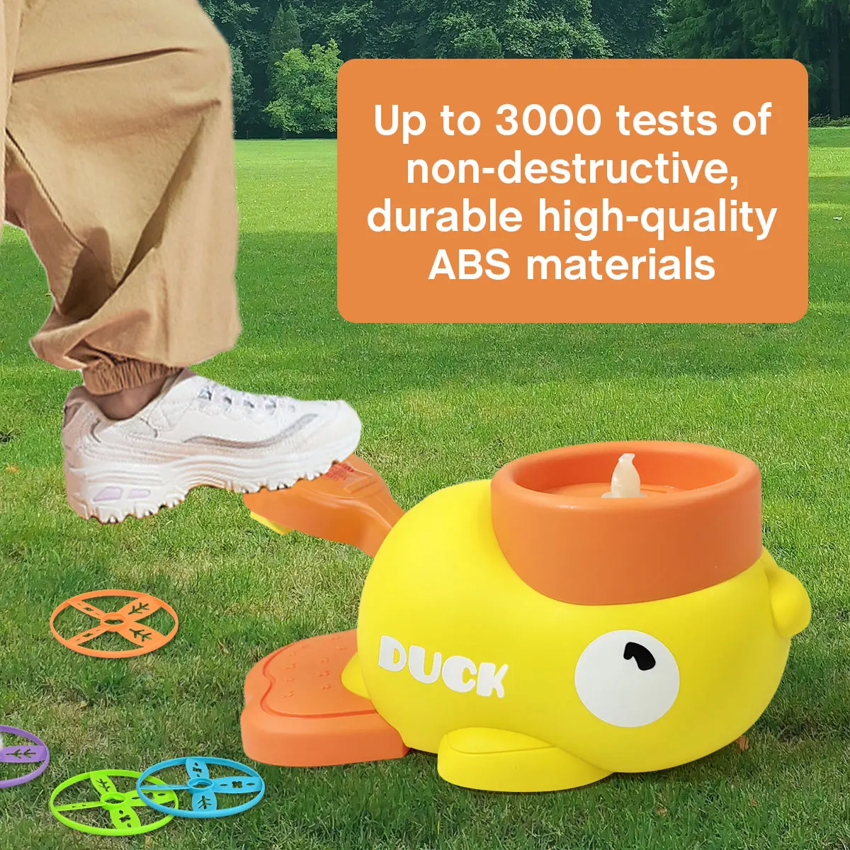 Flying Disc Launcher Kids Toys Set For Ages 3+ | Indoor/Outdoor Throw & Catch Game With 8 Discs | Sports Toys For Hand-Eye