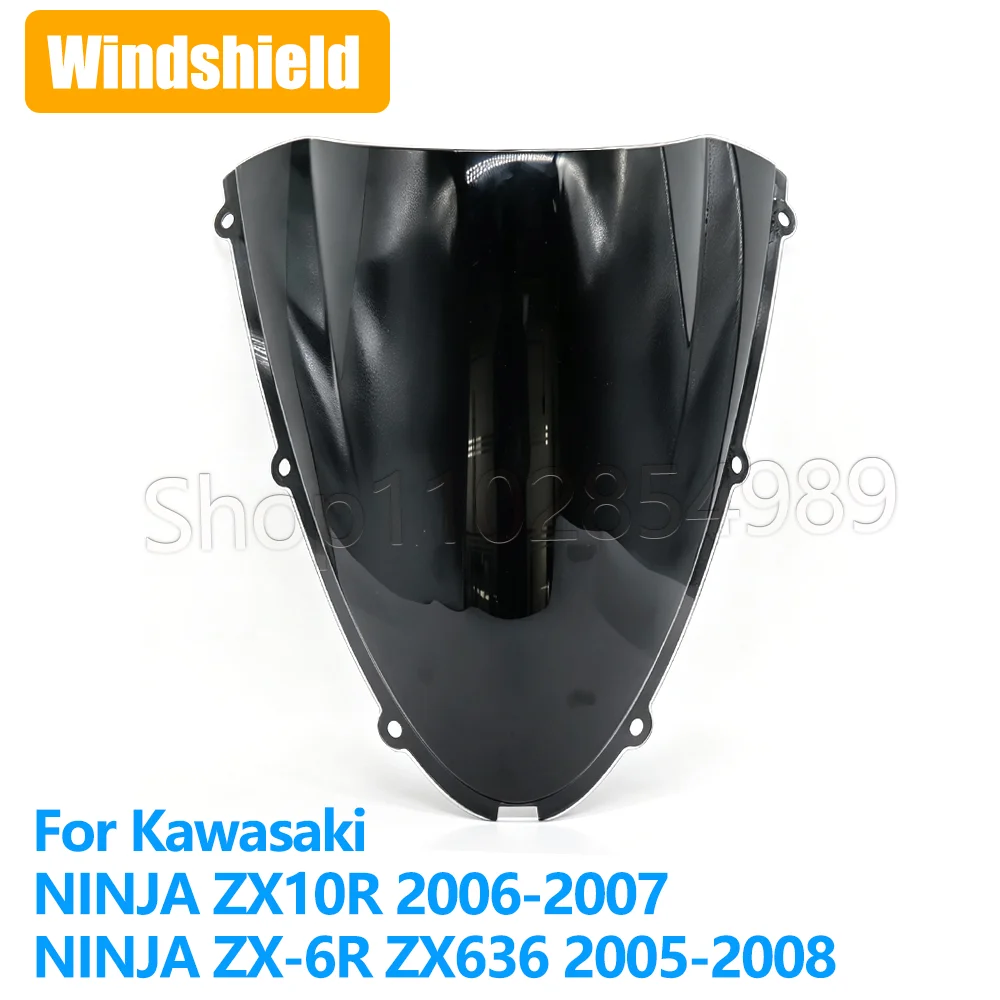 For Kawasaki NINJA ZX-6R ZX-10R ZX6R ZX10R 05 06-08 Windshield Double Bubble WindScreen Fairing Deflector Motorcycle Accessories