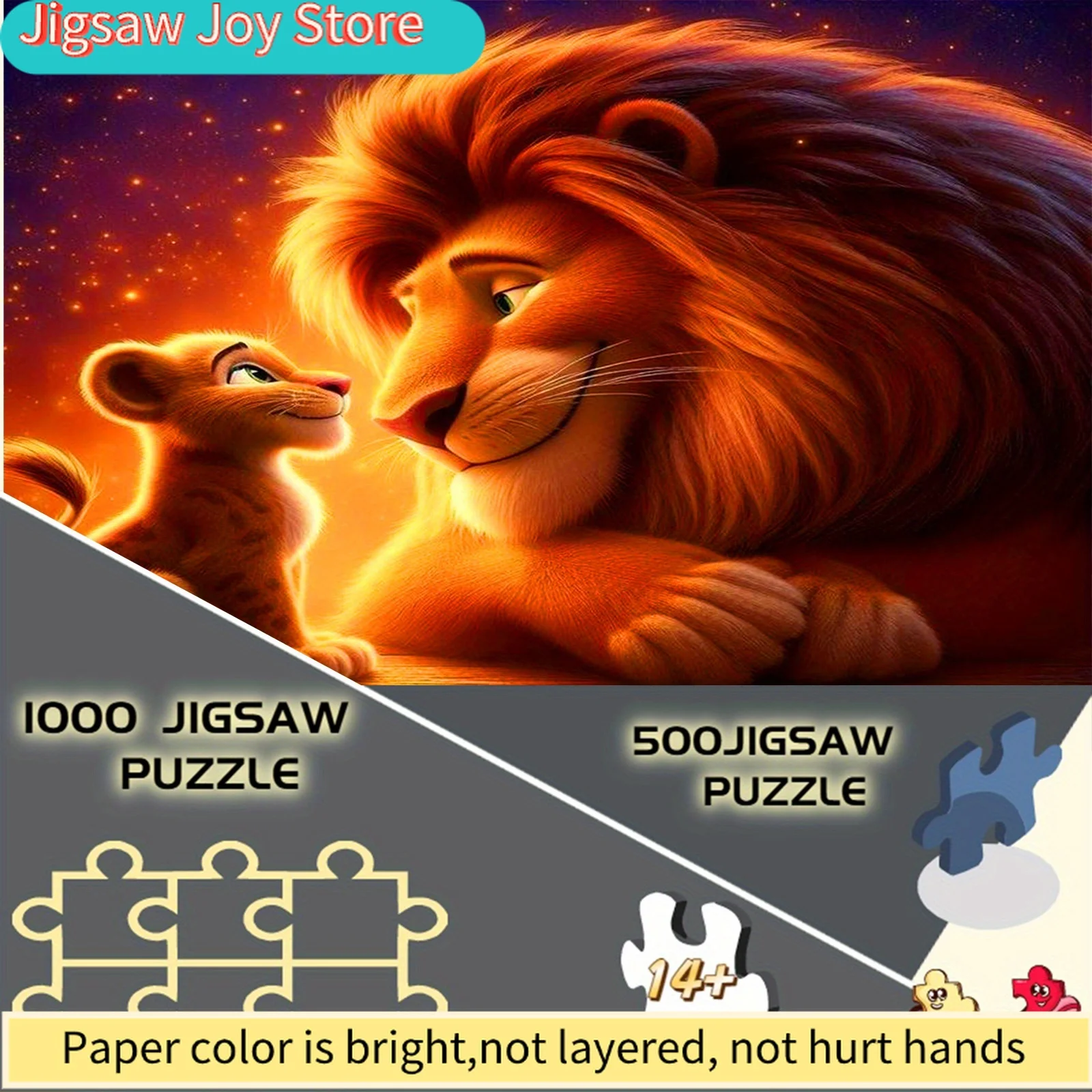 

Пазлы Disney/1000 элементов, большие пазлы, пазлы для взрослых, с изображением теплой сцены из фильма «Король Лев» с изображением взаимоотношений между отцом и сыном