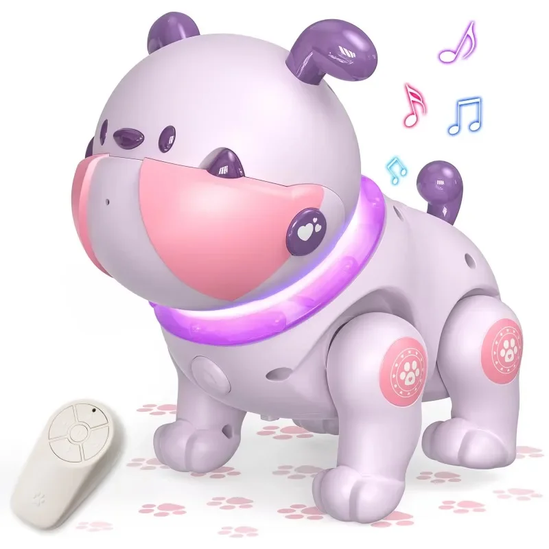 Children's robot dog toys, remote control pets with dance music recording function, gifts for boys and girls