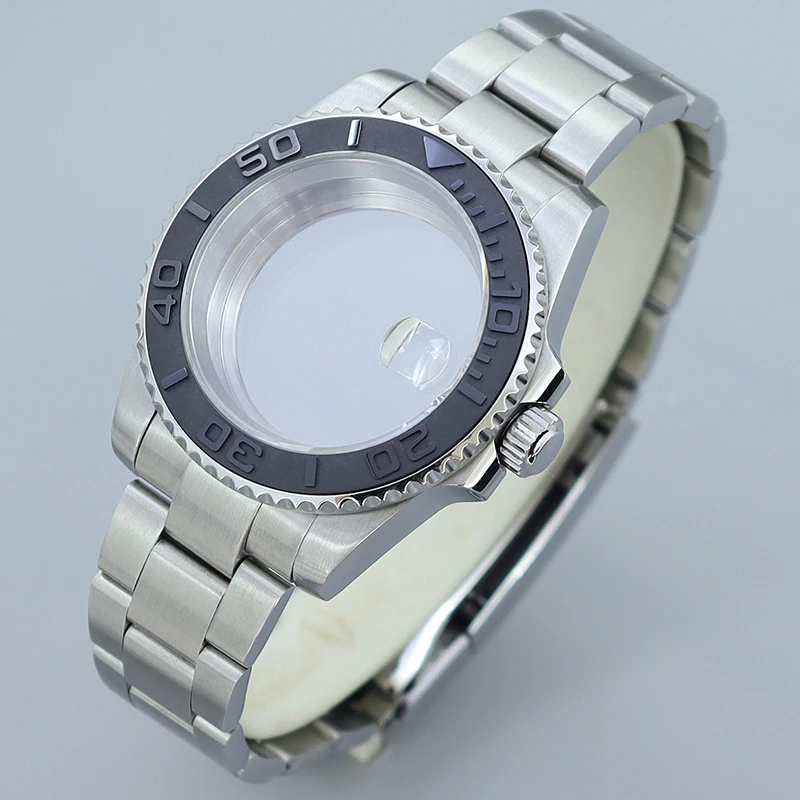 40 مللي متر YACHT ساعة حافظة تلميع/حزام نحى ل NH35 NH36 NH34 NH38 Miyota8215 Eta2824 حركة الياقوت الزجاج 200 متر مقاوم للماء #5