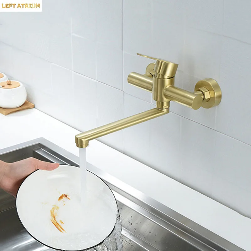 brushed-gold-304-stainless-steel-kitchen-sink-faucet-wall-mounted-single-handle-rotate-hot-and-cold-kitchen-faucet-nickel