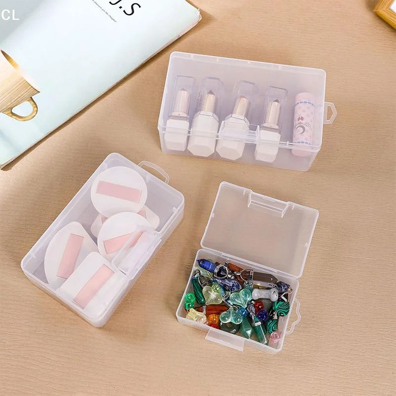 Transparent Plastic Storage Box Rectangular Small Items Sundries Organizer Case Jewelry Beads Container Tools Accessories Box