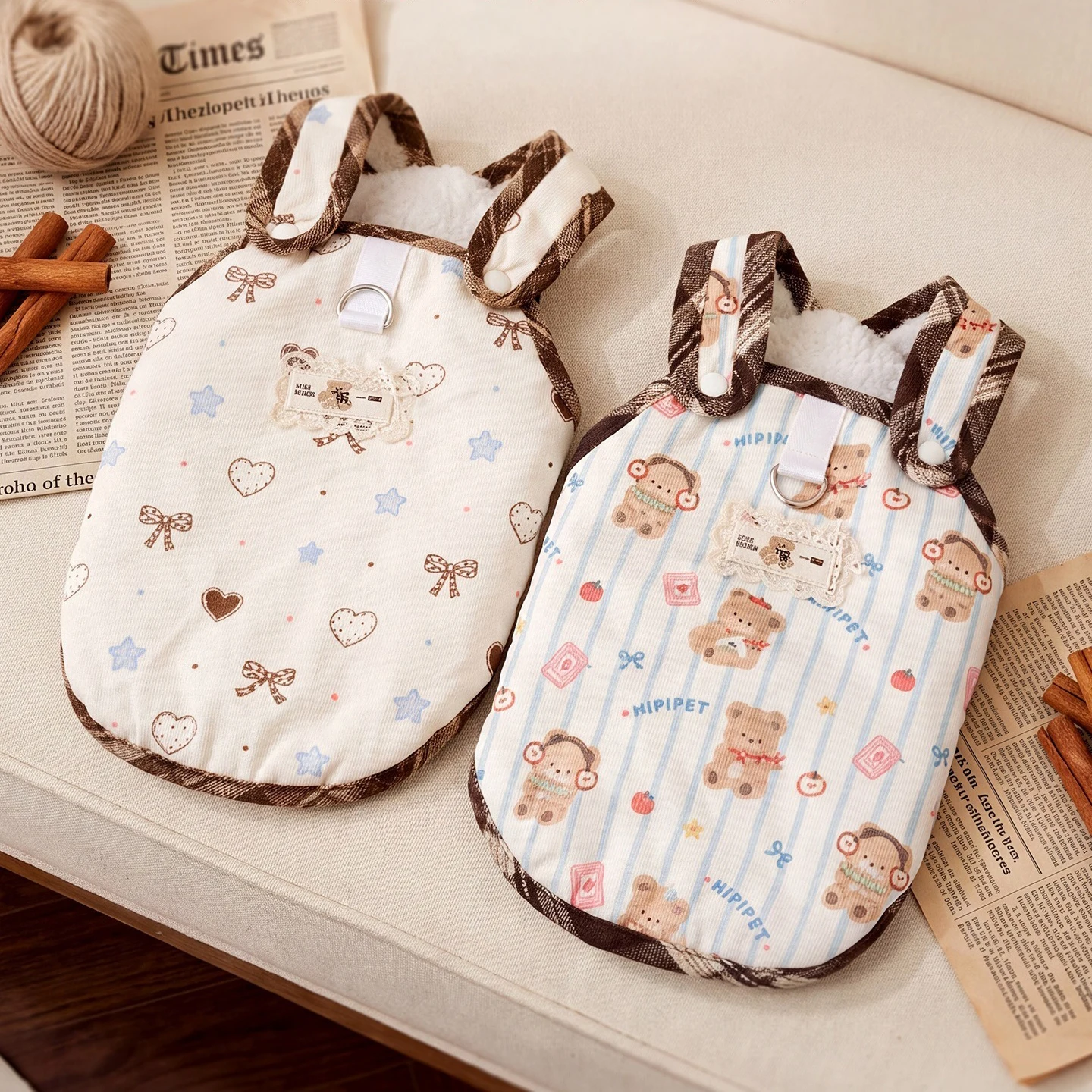 Cute Corduroy Pet Clothes: Warm Winter Suspender Vest for Small Dogs & Cats, Adorable Maltese Clothing XS-XL