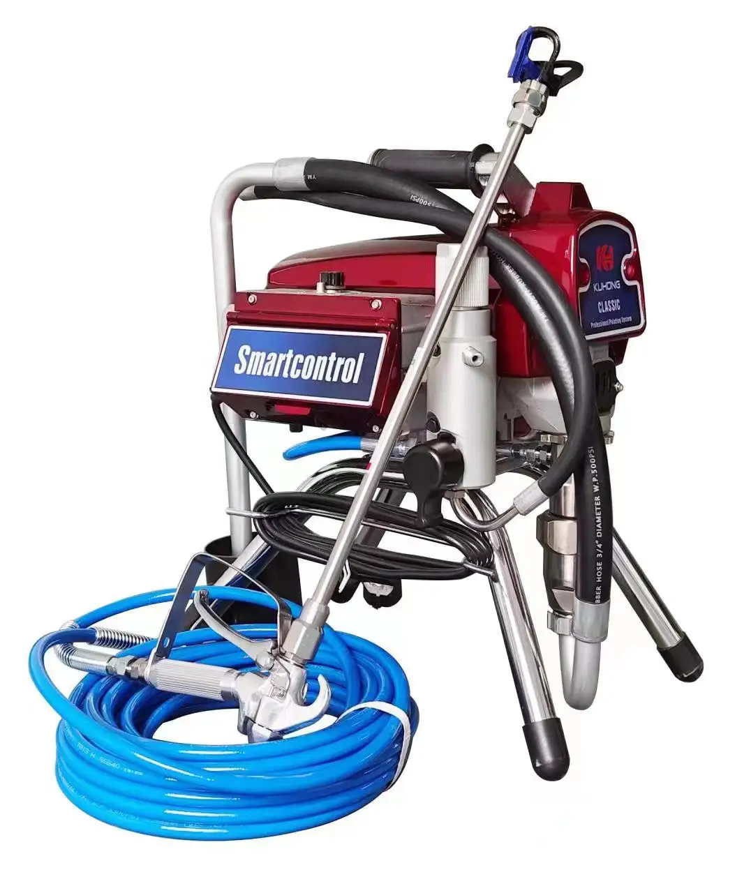 Kuhong PA3.7L33 4500W 225Bar Industrial Grade Hand-Push Electric Airless Paint Sprayer Machine with 8.0L/min Flow Rate