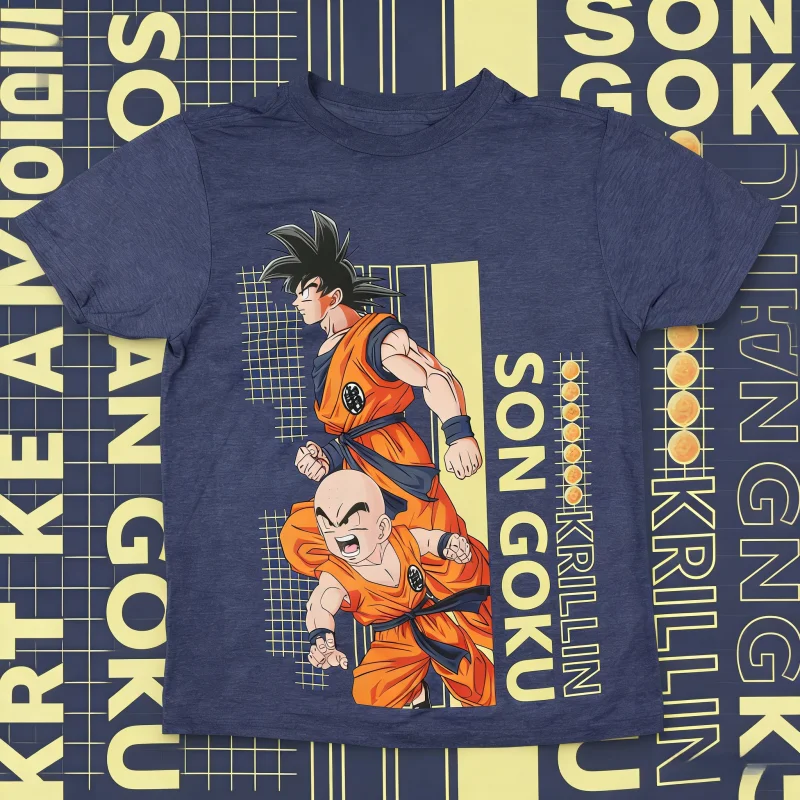 2026 Neues Sommer-T-Shirt zum 40-jährigen Jubiläum von Dragon Ball mit Krillin-Aufdruck, 100 % Baumwolle, Anime-Print, Übergröße, lässige Streetwear, Unisex, Y2K