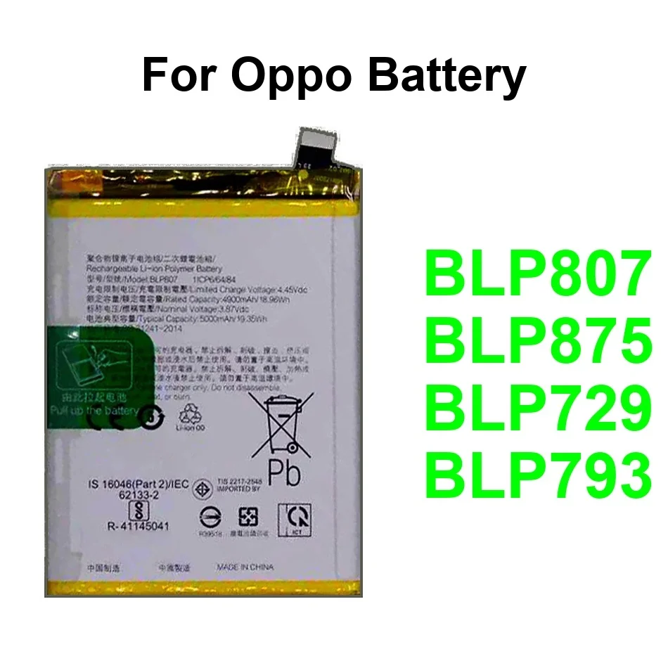

5000-6000Mah For Oppo Realme 5I 5 7 30 Narzo 30A 50A 50I 9 20 50 C11 5S C12 C15 5G Pro 2021 BLP729 BLP875 BLP807 Battery