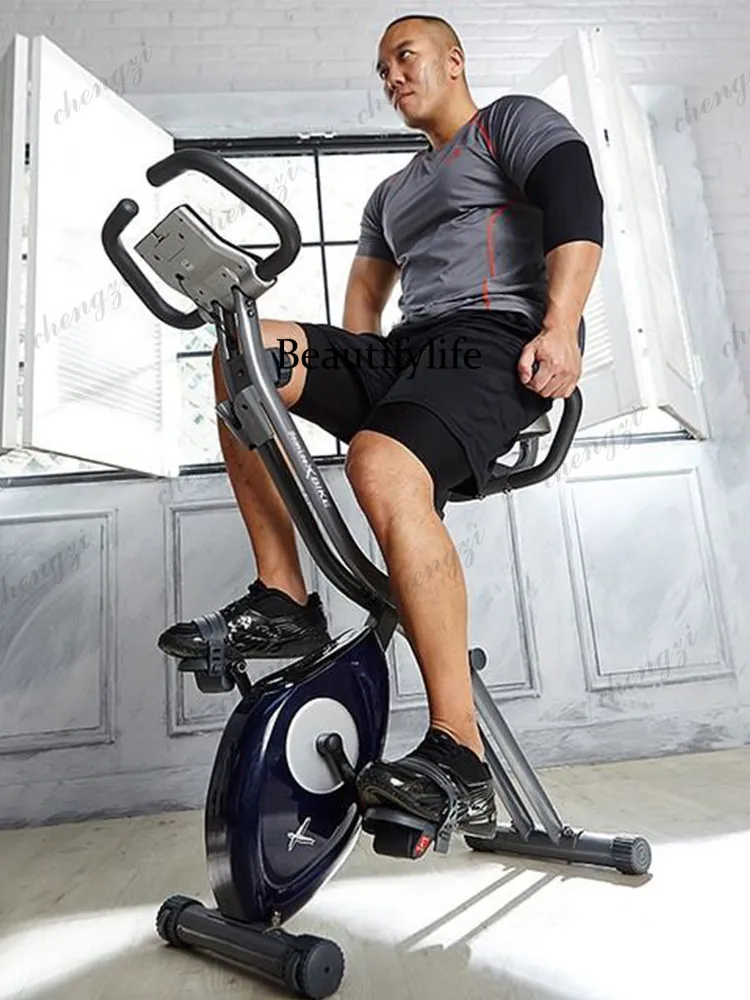 Folding spinning bicycle Magnetic control fitness Indoor pedal bicycle Home exercise device