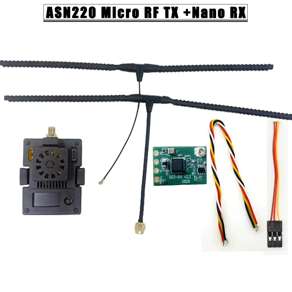 

Модуль ASN220/280/300 Micro RF TX с антенной и приемником ASN220/280/300 Nano RX с антенной для деталей радиоуправляемых дронов FPV