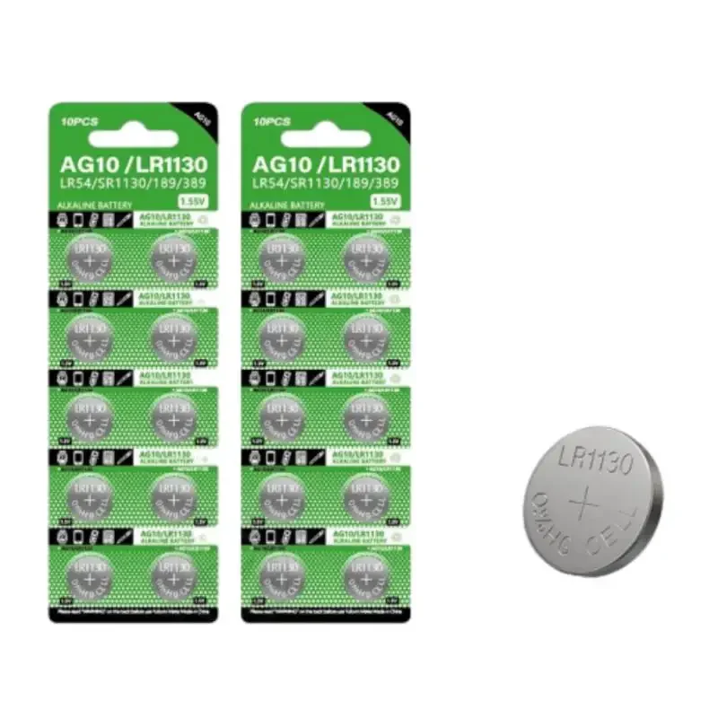 10/20/30/50PCS 1.55V AG10 LR1130 Button Batteries G10A SR1130SW Cell Coin Watch Toys Remote Battery