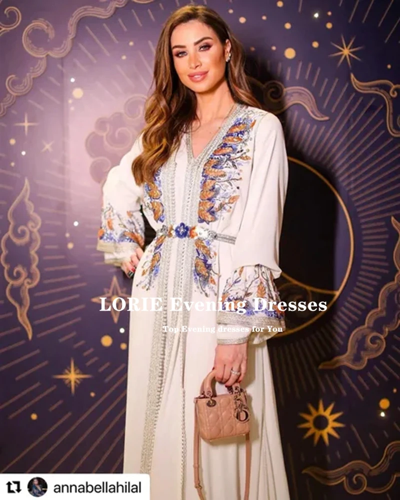 Lorie marroquino caftan vestidos de baile 2022 vestidos elegantes para mujer bordado vestido de noite festa para dubai robes de soirée