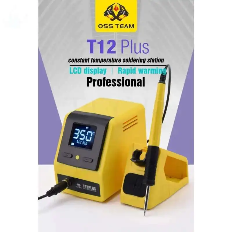 휴대 전화 PCB 납땜 수리를 위한 지능형 가열 자동 수면 재작업 스테이션 OSS T12 Plus 75W 납땜 스테이션