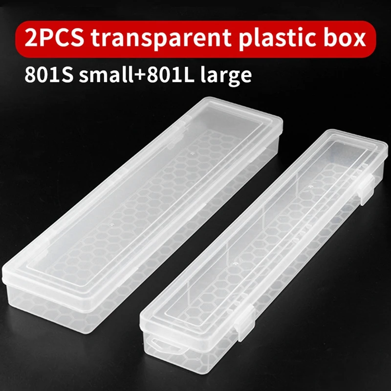 2Pcs Finishing Box Electric Soldering Iron Storage Box Transparent Plastic Parts Box Hardware Tools Brush Chalk Promotion