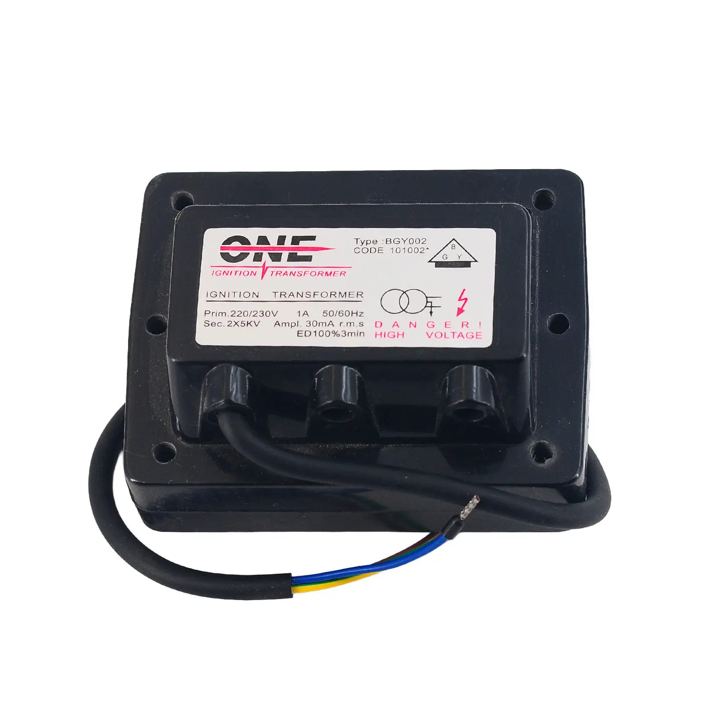 

BGY-004/GS25P Ignition Transformer, ONE 16KV High Voltage Ignition Coil for Oil Gas Burner, Boiler Ignition Spark Generator