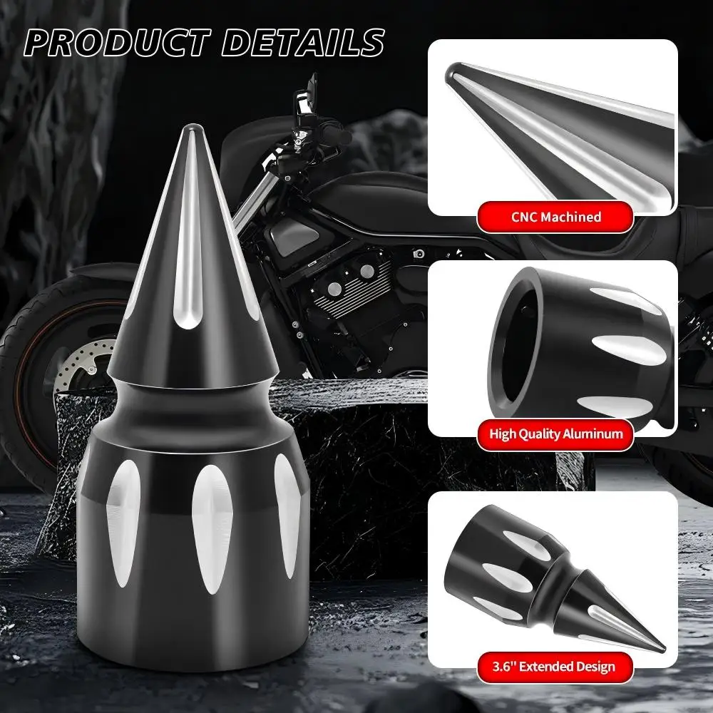 غطاء صامولة المحور الأمامي باللون الأسود مقاس 3.6 بوصة من الألومنيوم باستخدام الحاسب الآلي لدراجة Harley Road King 2008-أحدث