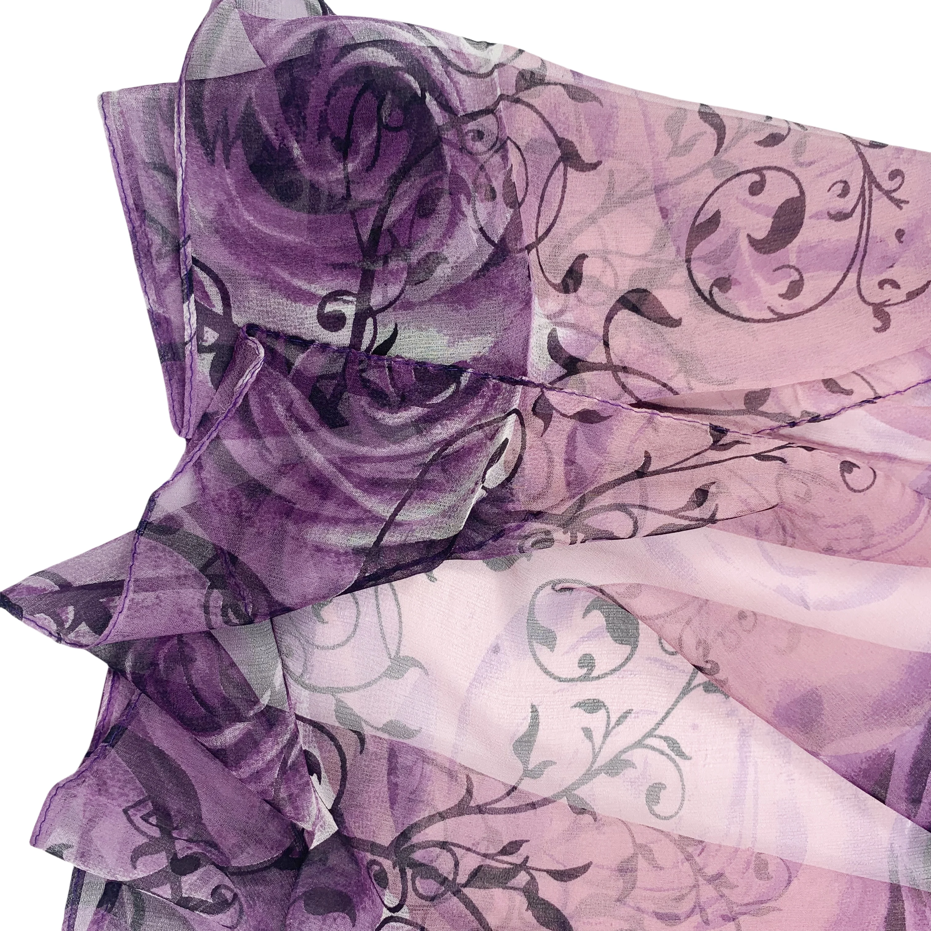 100%  pure silk scarf brand new fashion scarves 50Cm*150Cm Neckerchief purple and brown rose