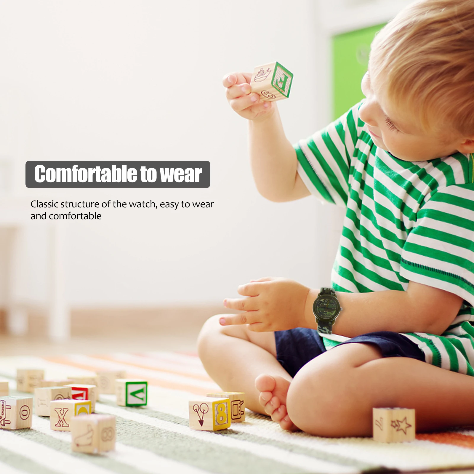 

Waterproof Watch for Kids Camouflage Cartoon Style Wristwatch Small Fashionable PC Plastic Quartz Decorative Children Watches