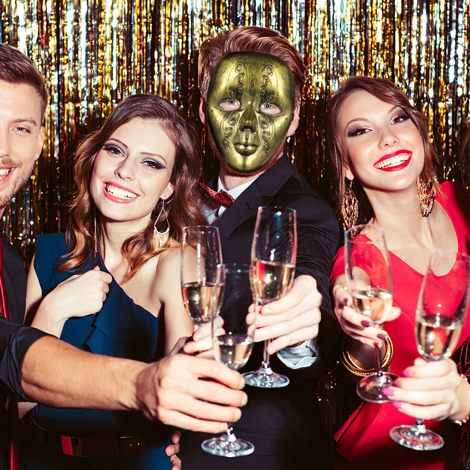 

Vintage Style Unique Full Face Mask Venetian Masquerade Party Accessory Durable Plastic Halloween Costume Balls