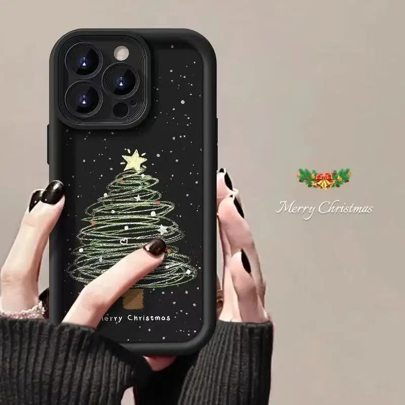 Чехол для телефона «Рождественская елка Star River» для iPhone 17, 16, 15, 14, 13, 12, 11 Pro Max XR XS MAX 7, 8 PLUS INS, мягкий противоударный чехол