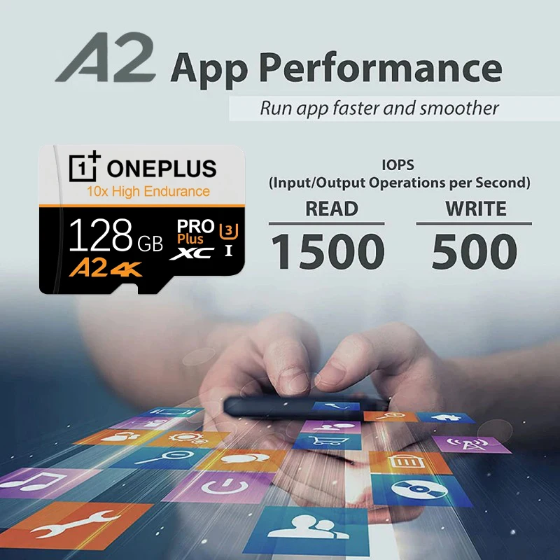 OnePlus 2TB Ultra-Speed V30 A2 4K SD Card 512GB 256GB 128GB Memory Card 1TB Micro TF SD Adapter for Phone/Tablet/PC Cross-Use