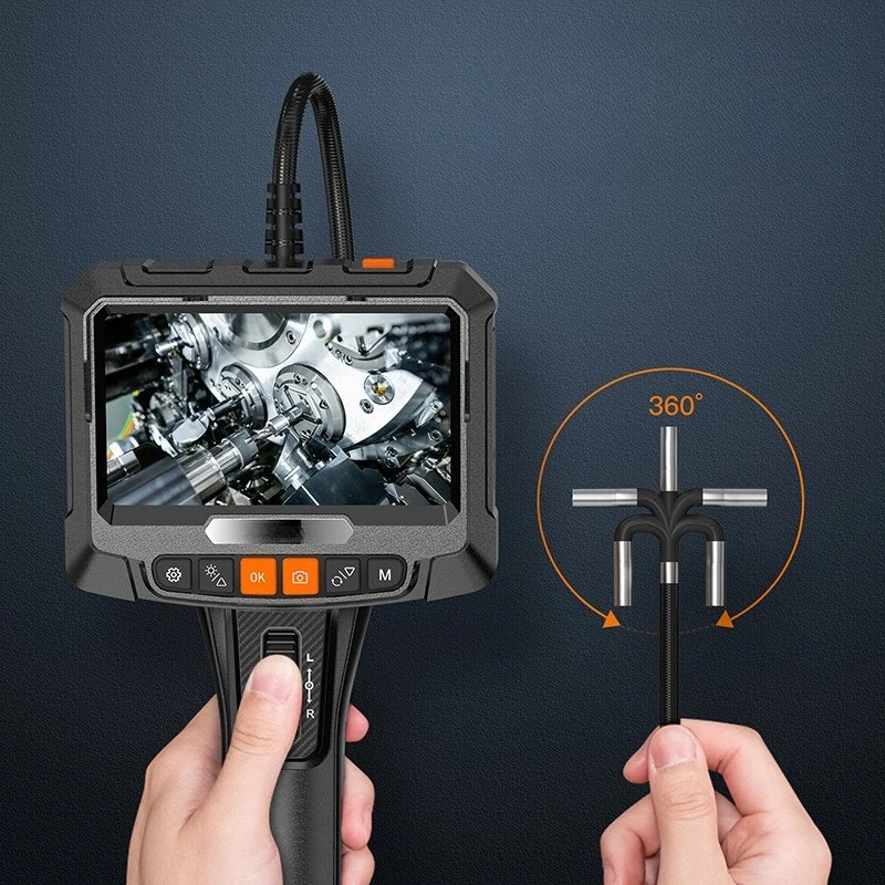 

Двойной объектив, 360-градусный рулевой эндоскоп, 5-дюймовый экран, портативный промышленный трубопровод высокой четкости, детектор автоматического ремонта