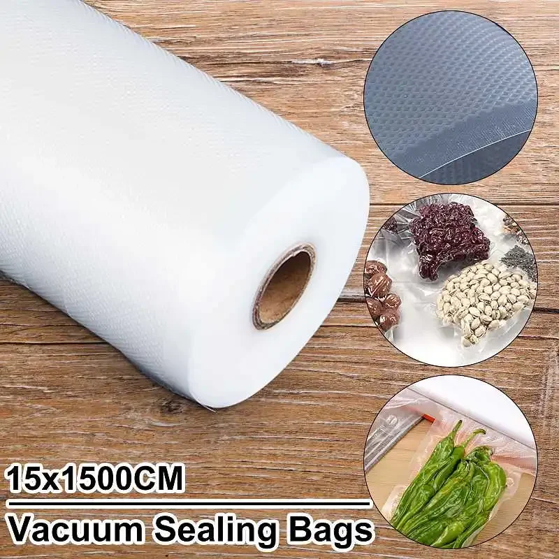 15*1500cm vacuum bag food vacuum roll bag packaging bag Kitchen Sealer bags for food Vacuum Food Fresh Long Keeping