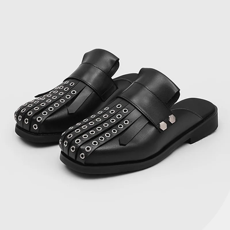 New Spring Autumn Men's Casual Shoes,closed Toe Slip-on Mules,commuter Versatile