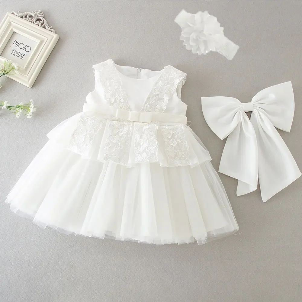 Baby Girl Dress Christening Ball Gown 1st Year Birthday Wedding Party Infant Clothing Bebes Toddler Formal Costume 0 to 2