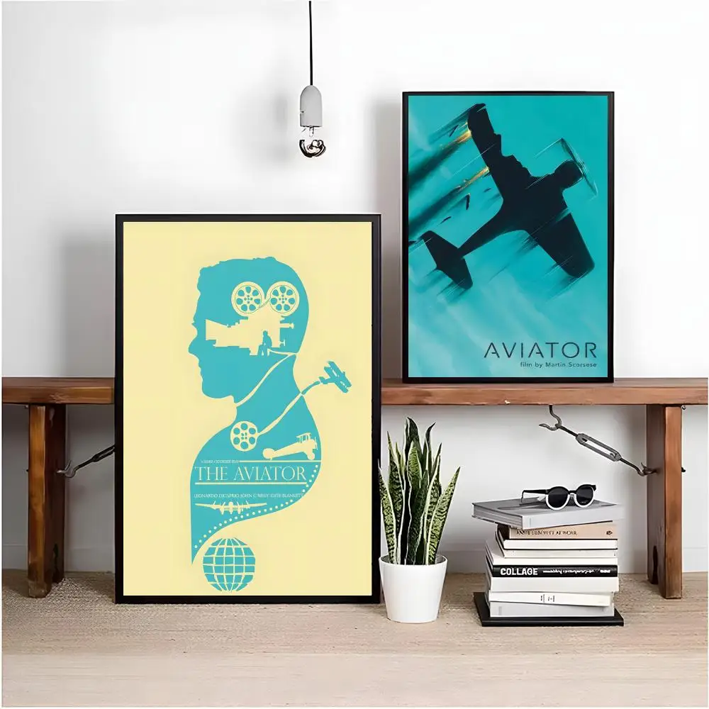 ملحمة السيرة الذاتية فيلم T-The Aviator-MT الفيلم المشارك قماش HD ملصق جدار الفن الداخلي المدخل ديكور المنزل عطلة
