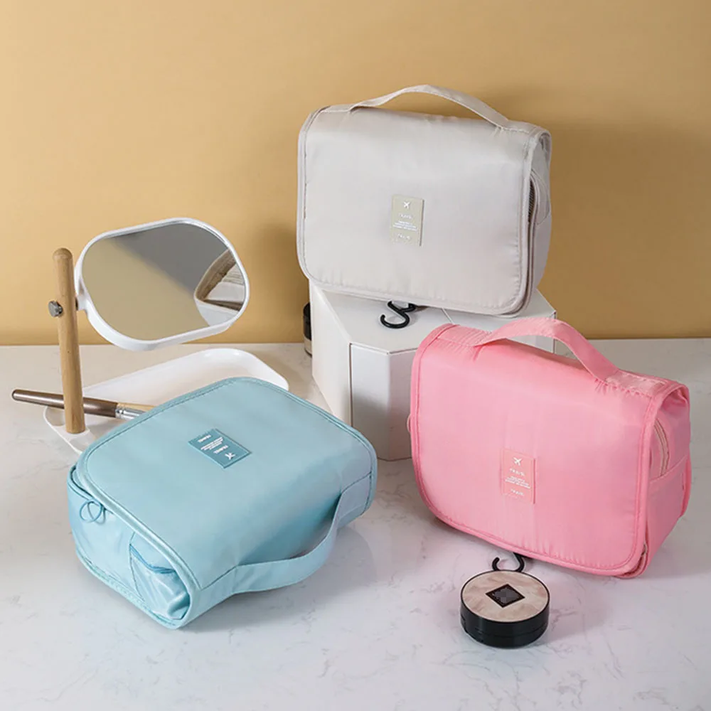 Marfino Toiletries Bags Portable Large Capacity Travel Organizer Nylon Mesh Transparent Clear