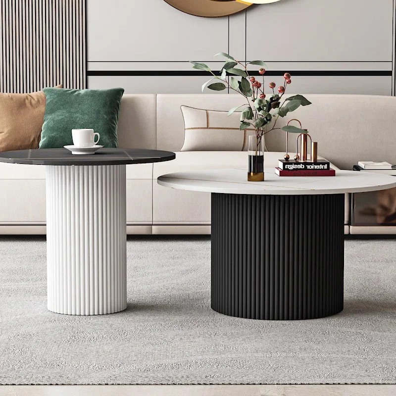 طاولات القهوة في مركز السرير كتب مستديرة فاخرة طاولات القهوة الاسكندنافية مكتب الطعام الأبيض Stoliki Kawowe الأثاث الياباني #3