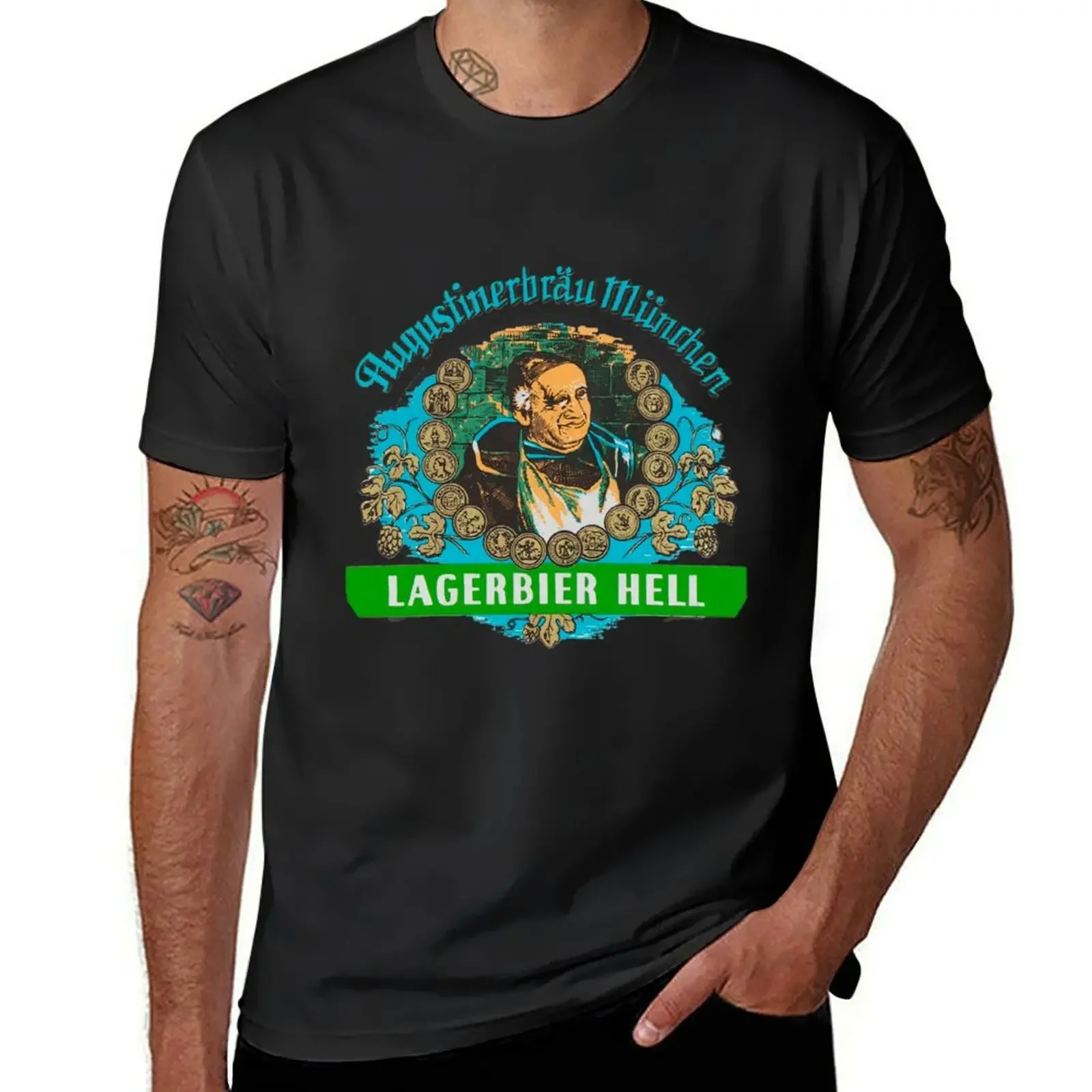 

Augustiner Munich Beer...Lagerbier Hell T-Shirt kawaii clothes customizeds vintage graphic tee oversized t shirts for men