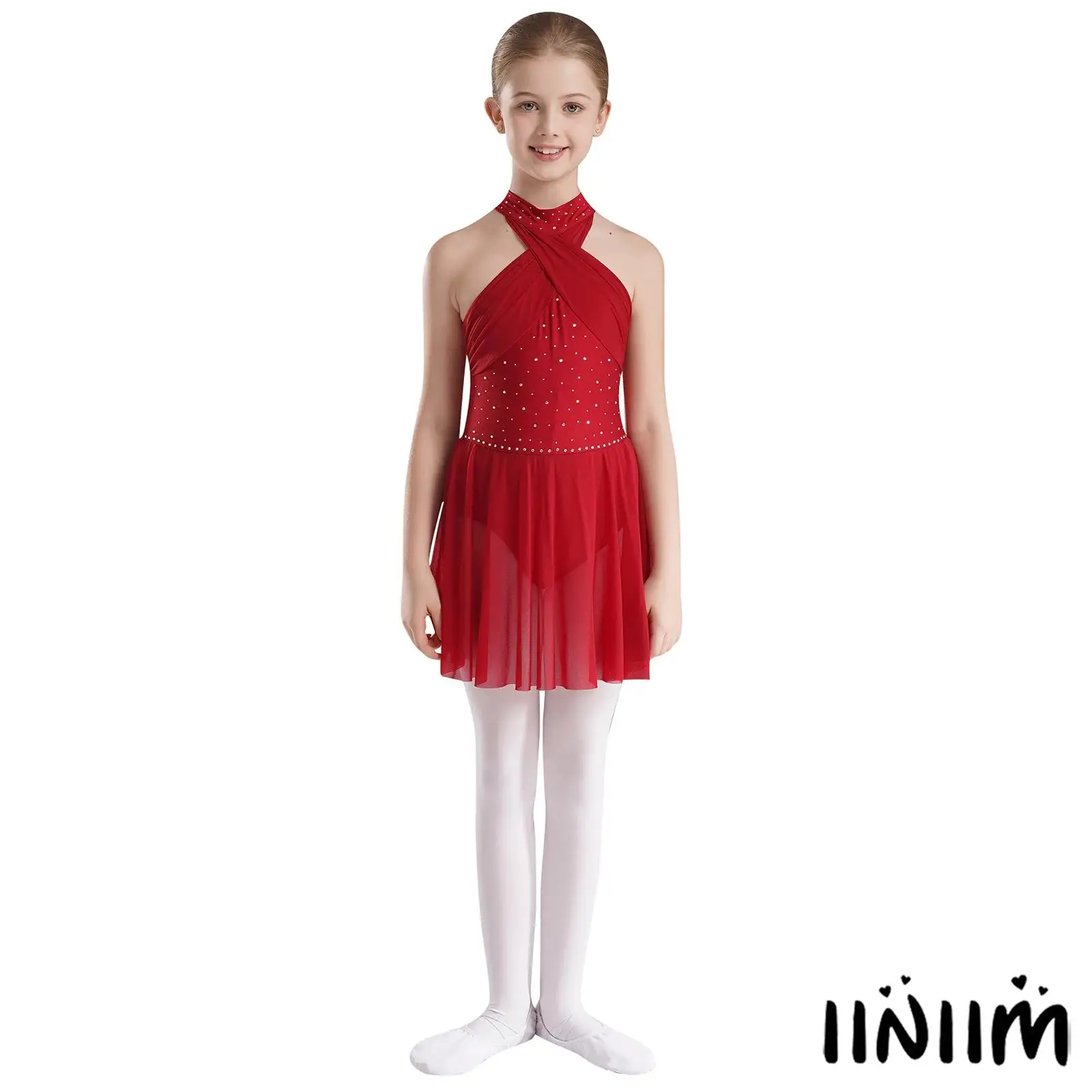 

Необычная танцевальная одежда для девочек, балетное платье-пачка без рукавов, бальный костюм для соревнований по фигурному катанию на коньках, гимнастический купальник для балерины