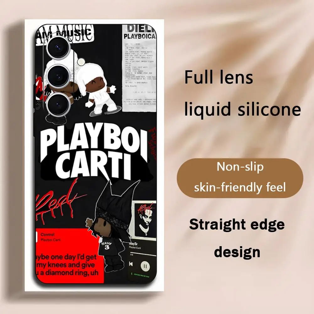 Playboi Carti Star Singer Phone Case For Samsung Galaxy S26 S25 S24 S23 S22 S21 Plus Ultra Note20 Soft Black