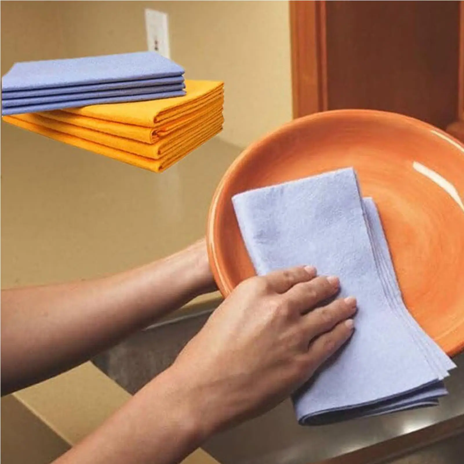 Car Washing Towels 8pcs Super Absorbent Shammy Cloth Reusable Kitchen Chamois Towel Quick Dry Wash Cloth Home Car Cleaning Tools