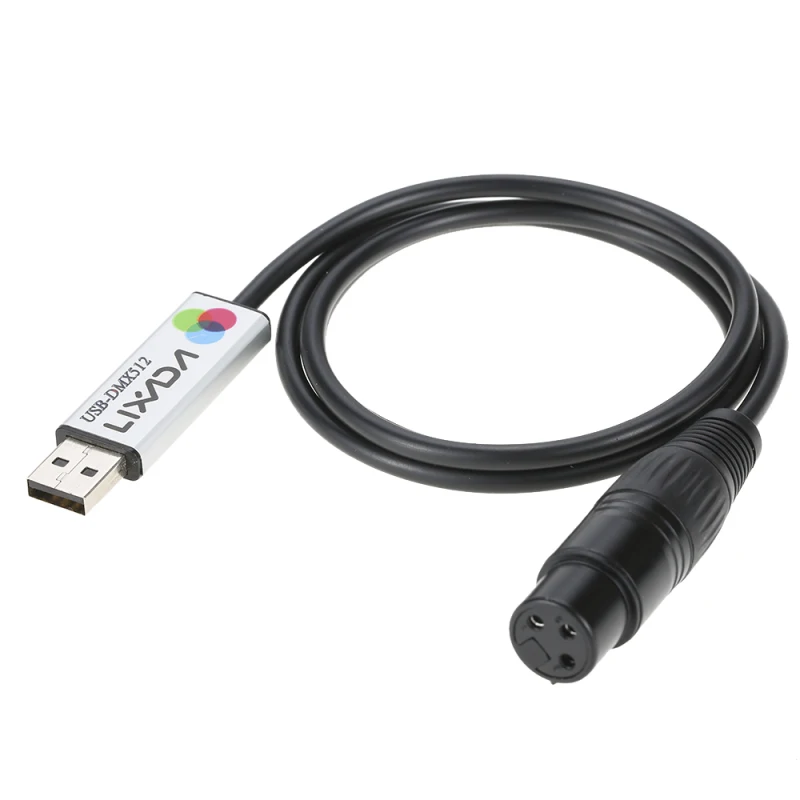 Lixada USB-verlichtingsconsole USB naar DMX-interfaceadapter LED DMX512 Computer PC Podiumverlichting Controller Dimmer - afbeelding 1