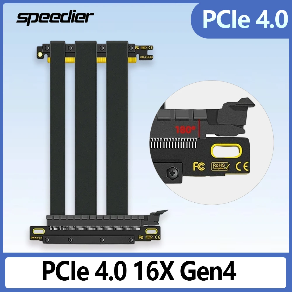 

Dual Reverse PCIe 4.0 16X Gen4 Full Speed Stable Riser Cable for Graphics Cards MINI SAS Industrial High Performance for RTX3090