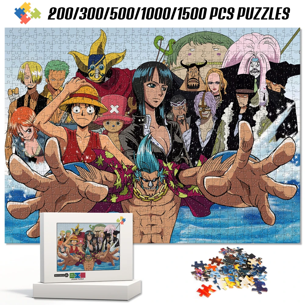 

One Piece Crew Group Ocean Adventure Jigsaw Puzzles Tight Bite Waterproof Pieces Family Interactive Activity Party Board Games