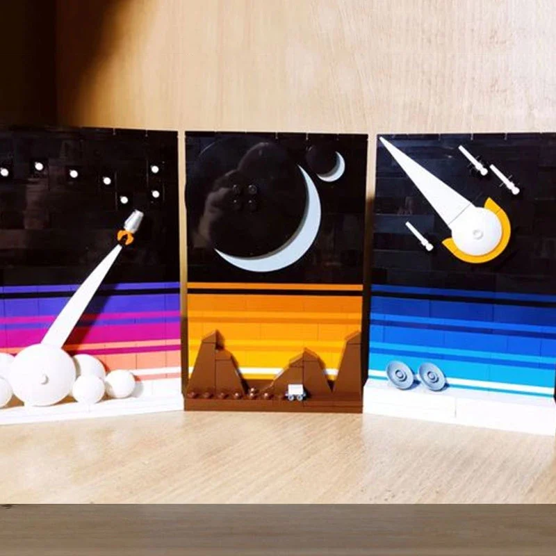 Bricklink Ideas Star Movie Treks Planet Serie Tales of the Space Age Postcard 21340 Sets Building Blocks Kid Toys Christmas Gift
