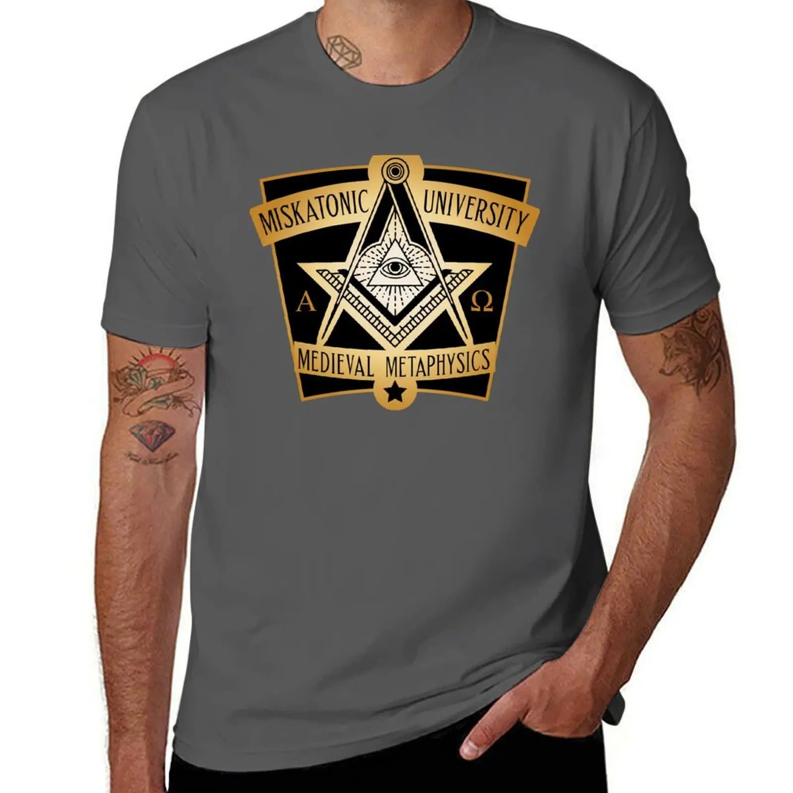 

Miskatonic University Medieval Metaphysics T-Shirt Stylish Print Short Sleeve Tee