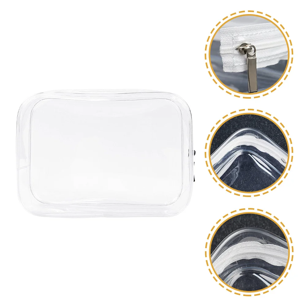 

2Pcs PVC Zipper Bag Transparent Makeup Organizer Large Capacity Portable Toiletry Storage Pouch Travel Makeup Case