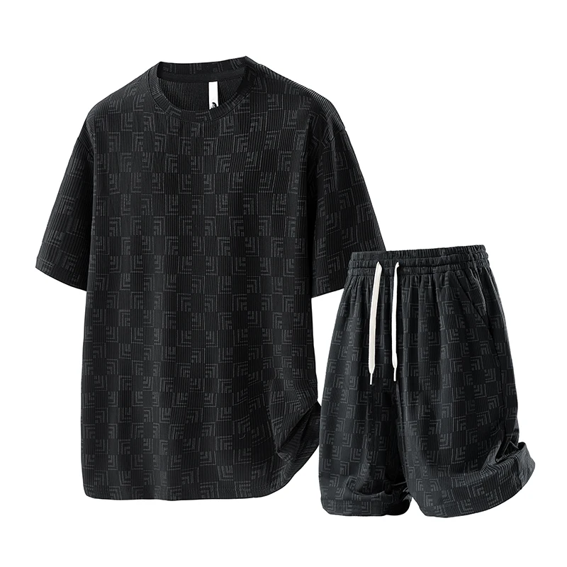 Plus Size 8xl Summer Men's Tracksuits Sets Fashion Casual Quick Dry T-Shirts Shorts Suits Male Oversize 7xl 6xl Sportswear