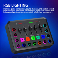 5-Channel Mixer Sound Card Audio Mixer Gaming Audio Mixer Streaming with XLR Microphone for Game Voice Podcast Live Streaming