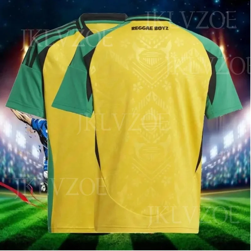 Jamaica Home Jersey 2024 Summer New Football Jersey Men\'s T-shirt Running Sports Training Clothes Men\'s Women\'s Oversized Top