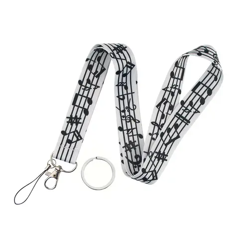 Musical Notes Lanyards for Keys Neck Strap ID Card Holder Hang Rope Cell Phone Strap Key Chain Key Holder Key Rings Accessories