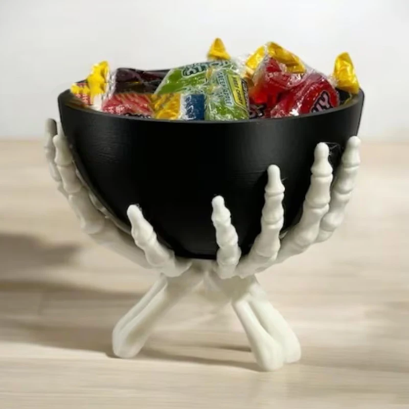 Halloween Candy Bowl Gothic Skeleton Hands Candy Storage Holder Multifunctional Halloween Organizer Holder Scary Home Decoration