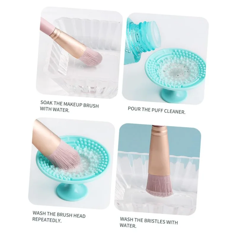 1PC solido supporto per dita pennelli per trucco in silicone tappetino per pulizia cosmetici con ventose strumenti per la salute di bellezza facile da lavare